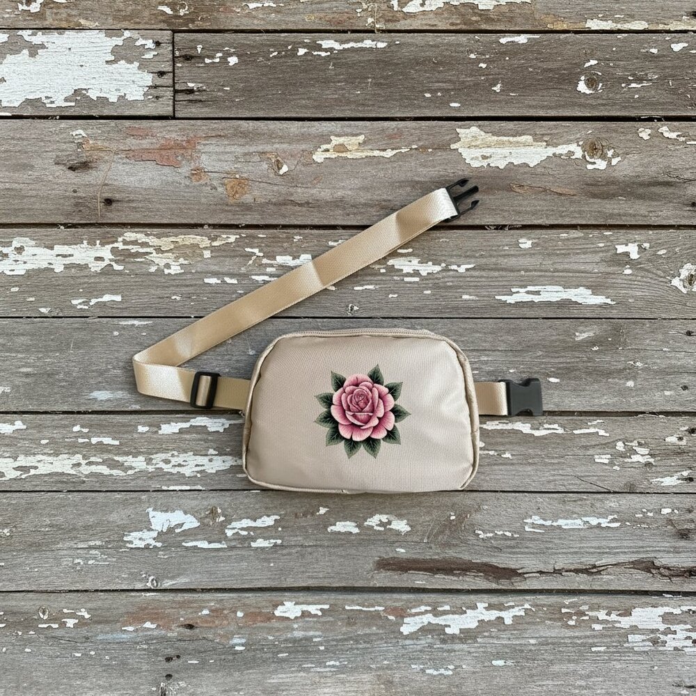 Floral Print Crossbody Fanny Pack -Beige Bag
